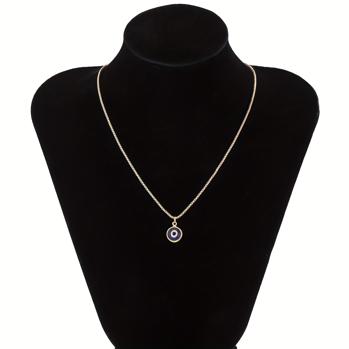 Evil Eye Pendant Necklace with Acrylic Charm on Delicate Chain